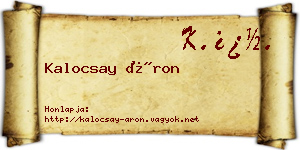 Kalocsay Áron névjegykártya