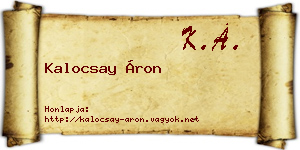 Kalocsay Áron névjegykártya