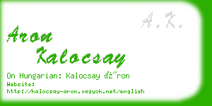 aron kalocsay business card